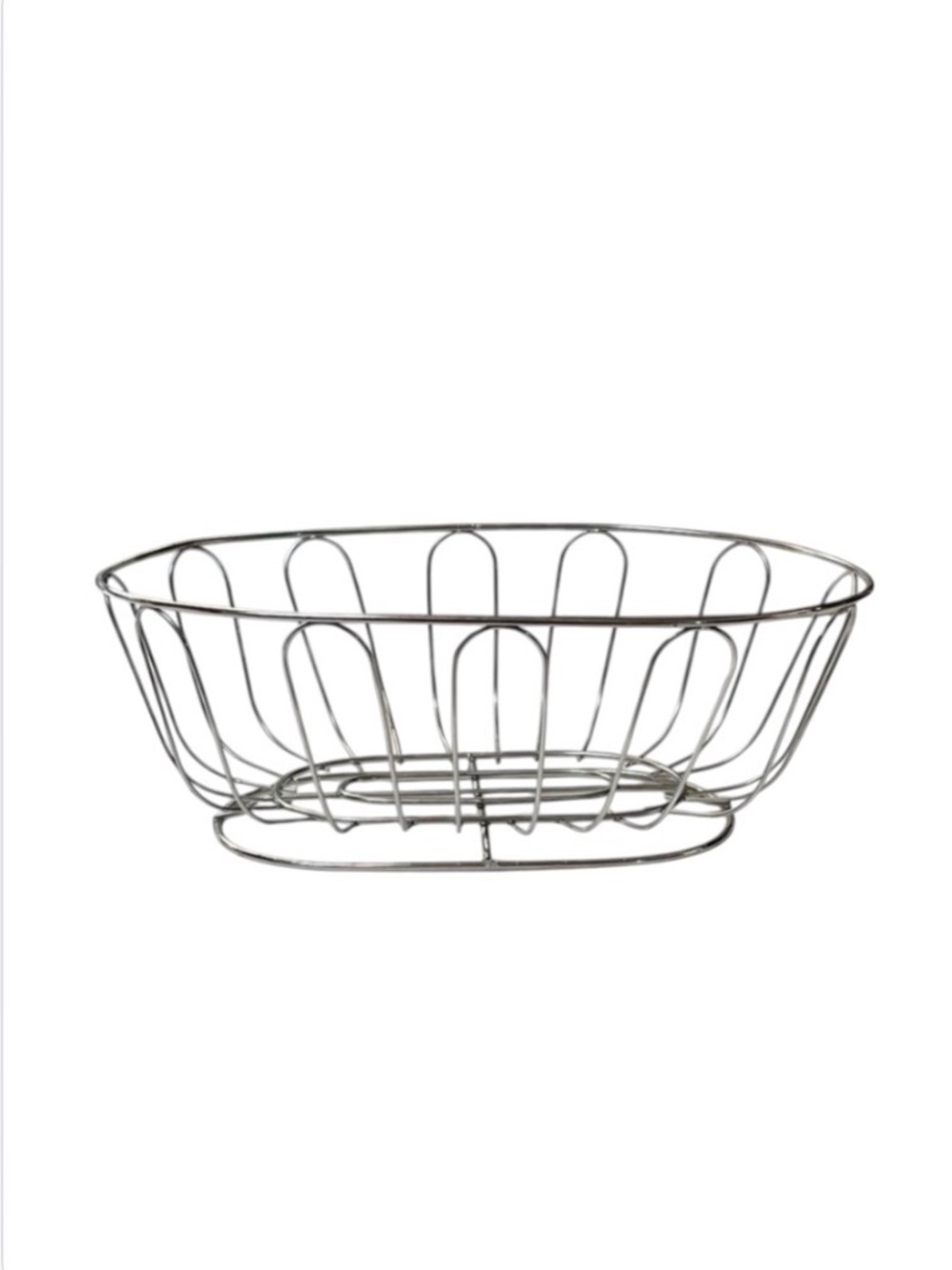 Silver Colored Oval Wire Basket